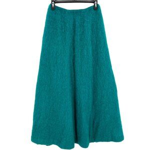 Strathtay Originals Vintage Teal A-Line Mohair Wool Maxi Skirt Size Small